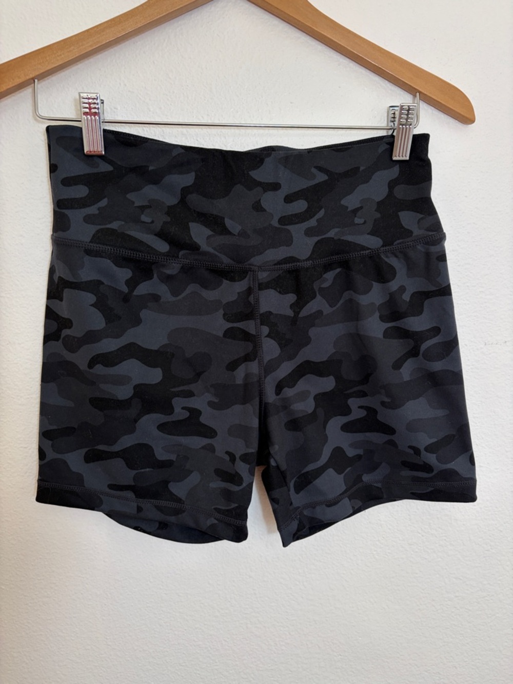 Jockey High-Rise Black Gray Camo Active Bike Shorts